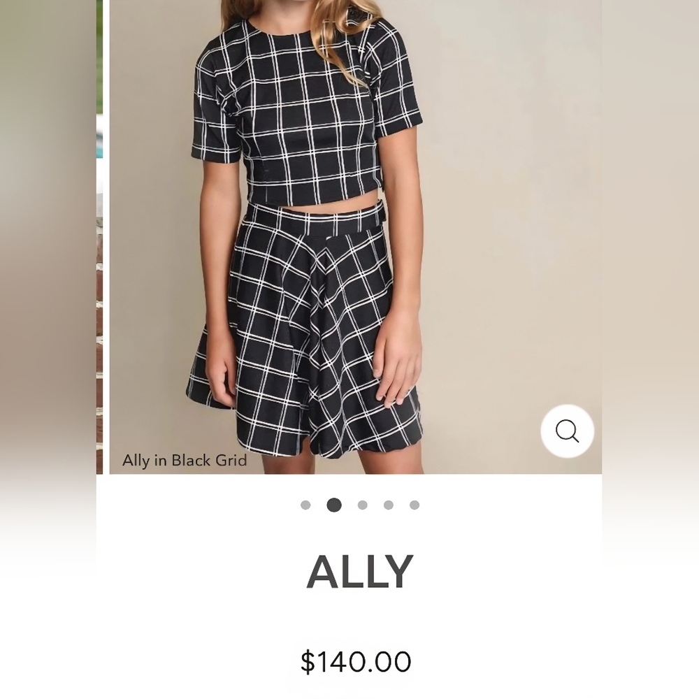 Black Grid Skater Skirt